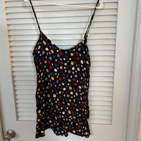 Reformation Black Mini Dress with Colorful Dots - Picture 3 of 4